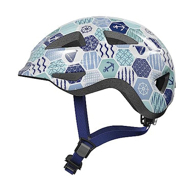 ABUS Anuky 2.0 Children's Helmet - Bicycle Helmet for Toddlers and Children - with Light and Chin Pad - for Girls and Boys - Blue with Maritime Patterns, on Sale